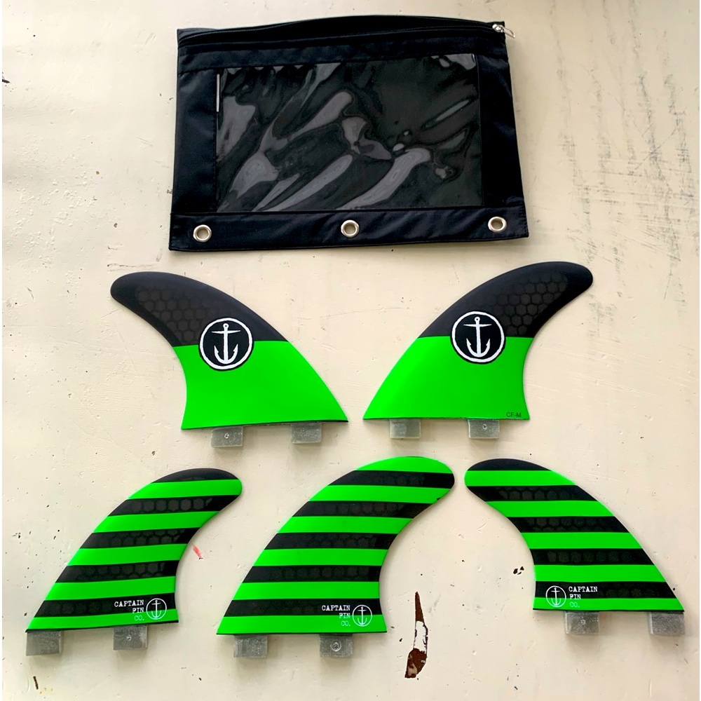Captain Fin Company CF 5 Medium M Thruster Quad Five Fun set Twin Tab FCS Fins